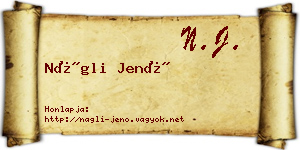 Nágli Jenő névjegykártya